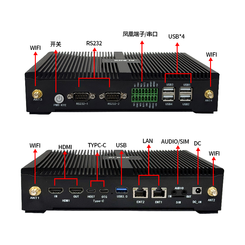 控顯A6嵌入式安卓工控主機(jī)IO接口