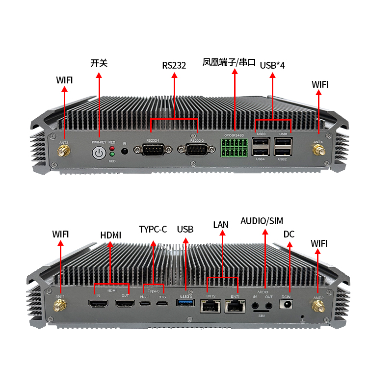 控顯A8嵌入式安卓工控一體機IO接口