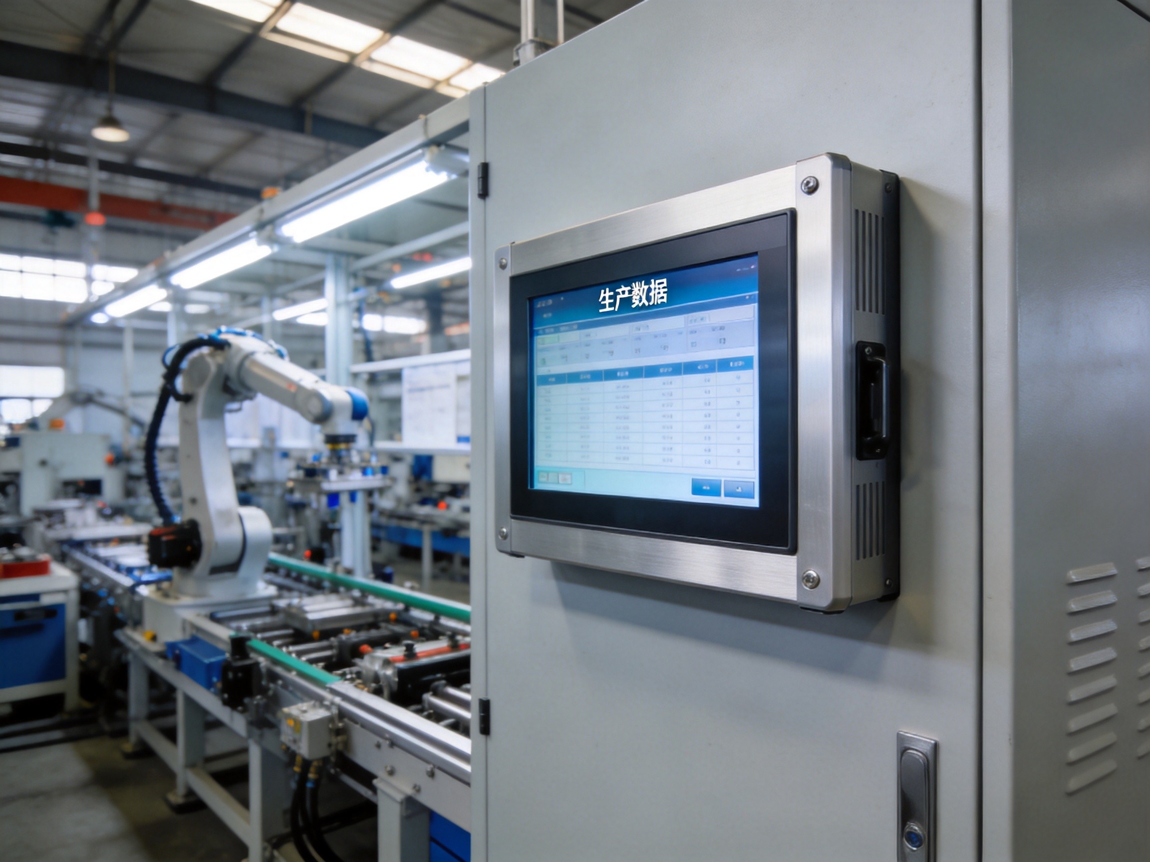 工业触摸一体机在智能产线数据采集场景