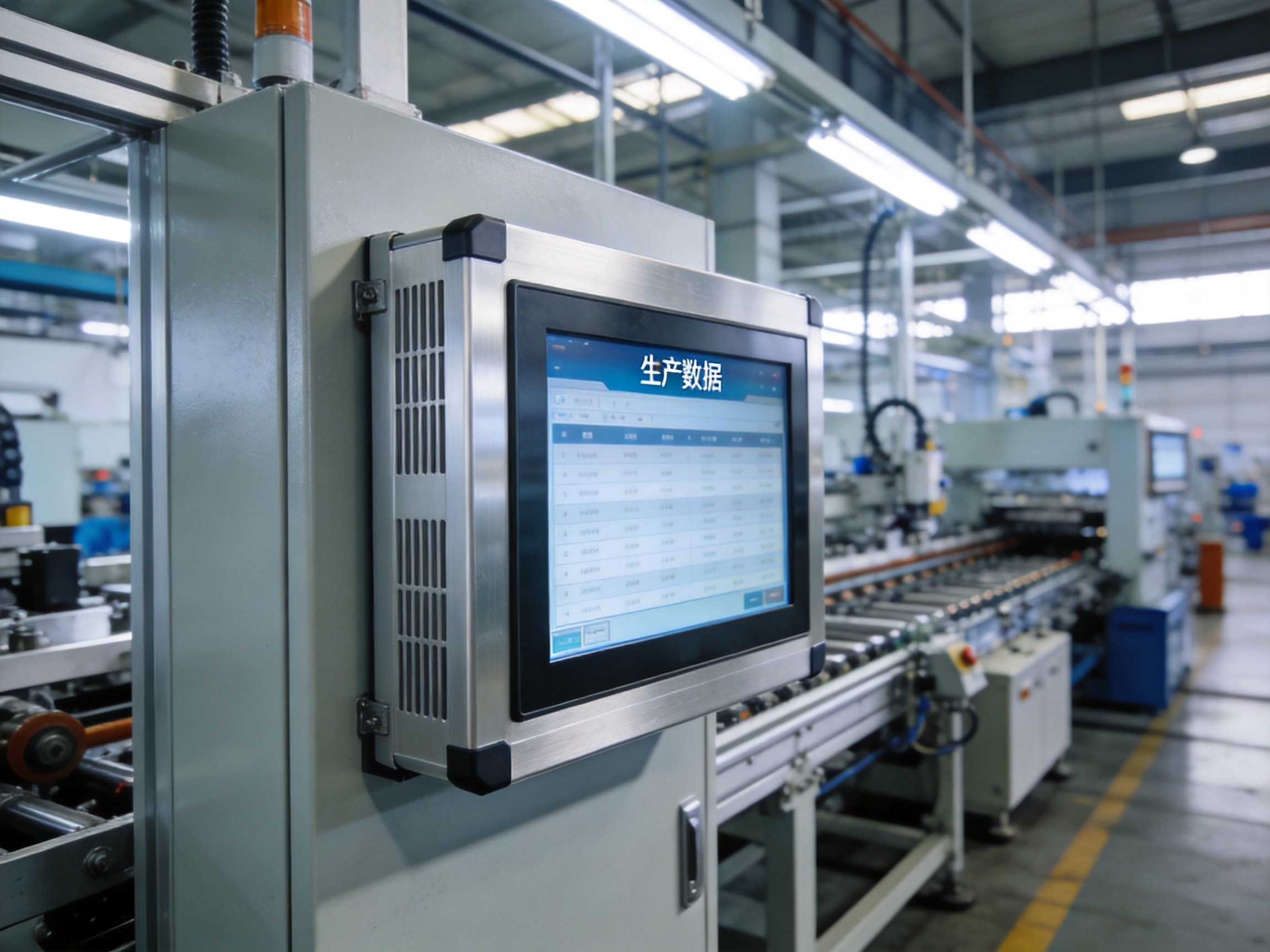 工业触摸一体机嵌入式安装在机柜面板上