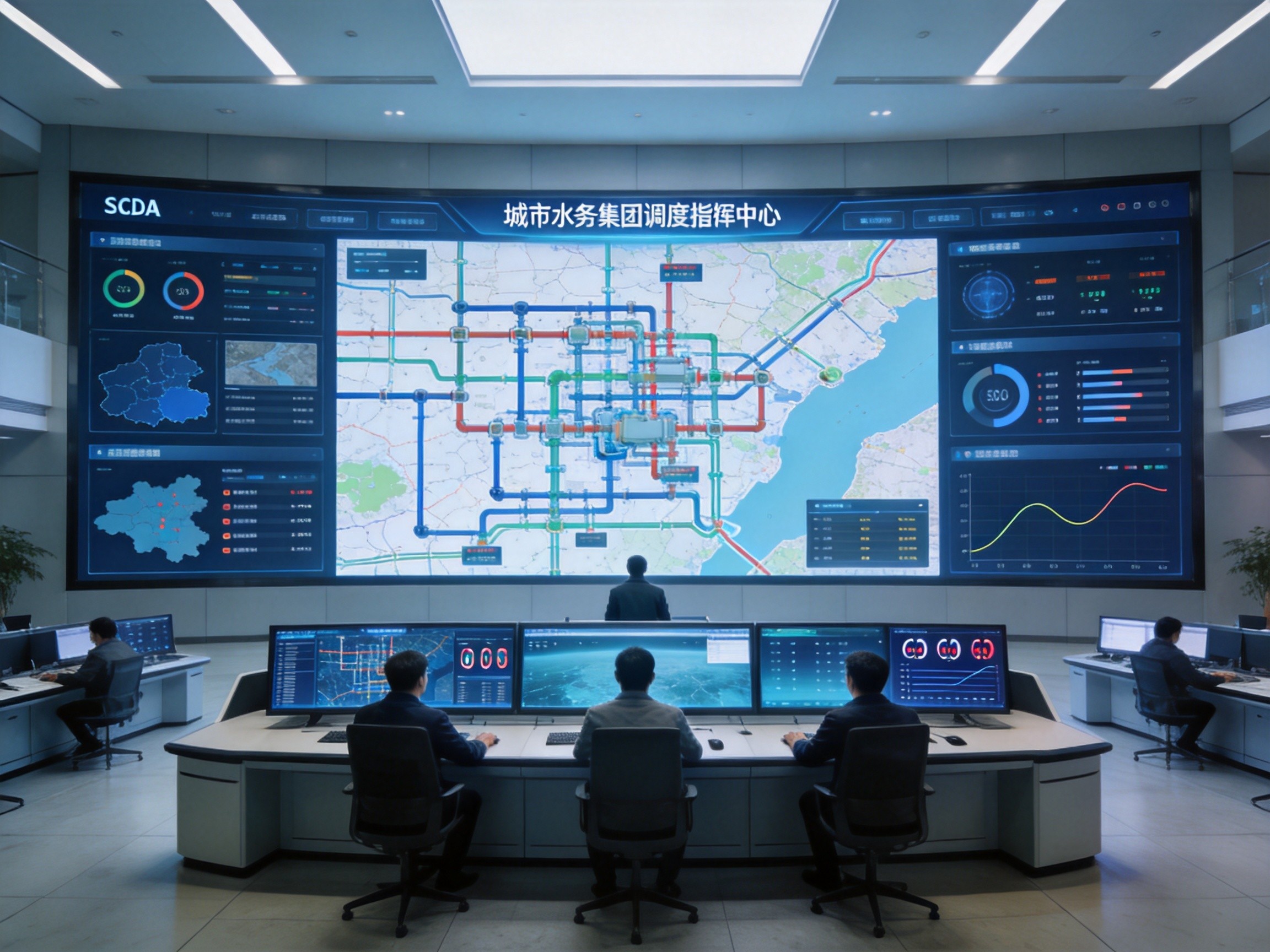 水务调度中心显示终端安装部署示意 水务调度中心显示设备安装