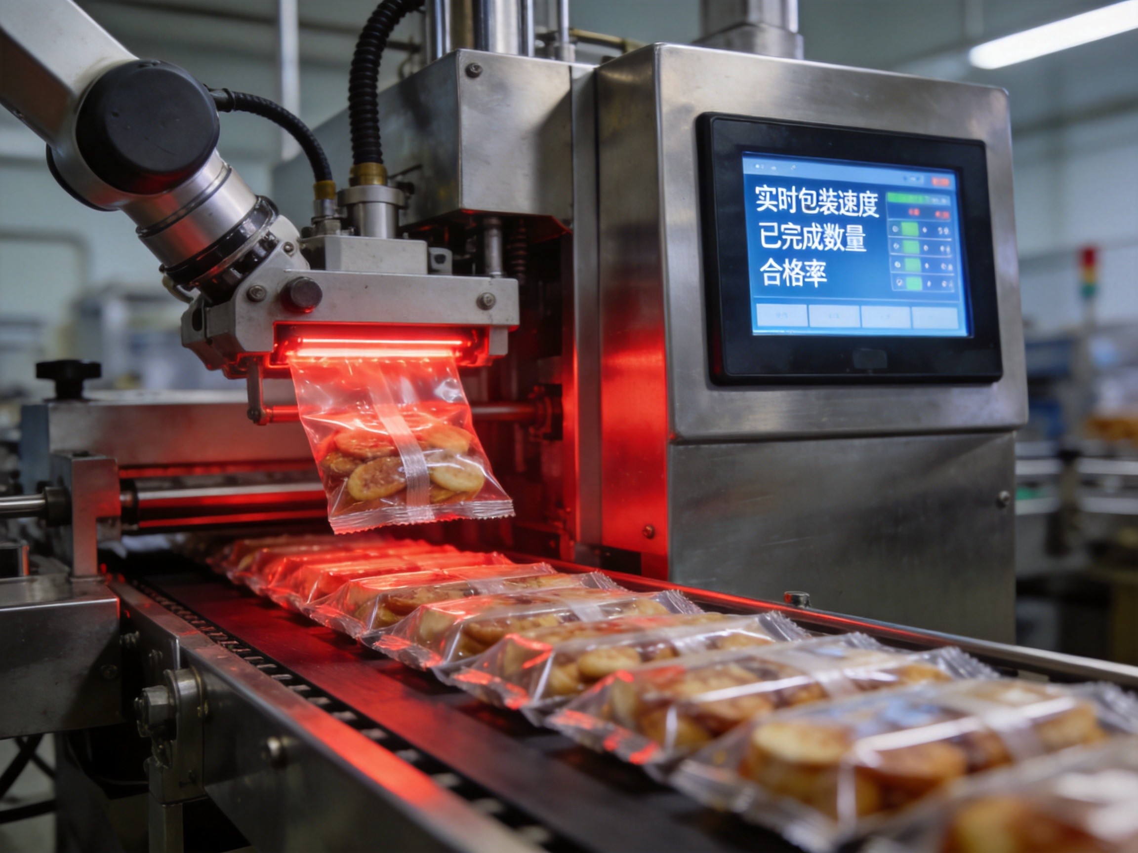食品包装生产线配备专用触控终端实现生产自动化控制 食品包装生产线场景