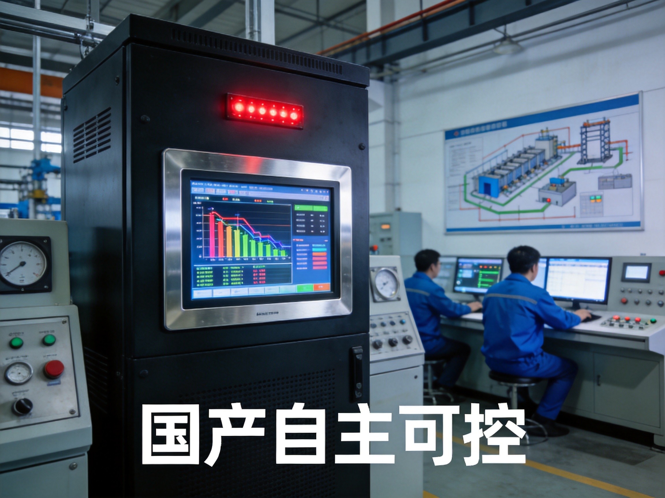 工业一体机在数字化车间产线旁MES系统应用 数字化车间产线旁工业一体机壁挂安装显示MES系统