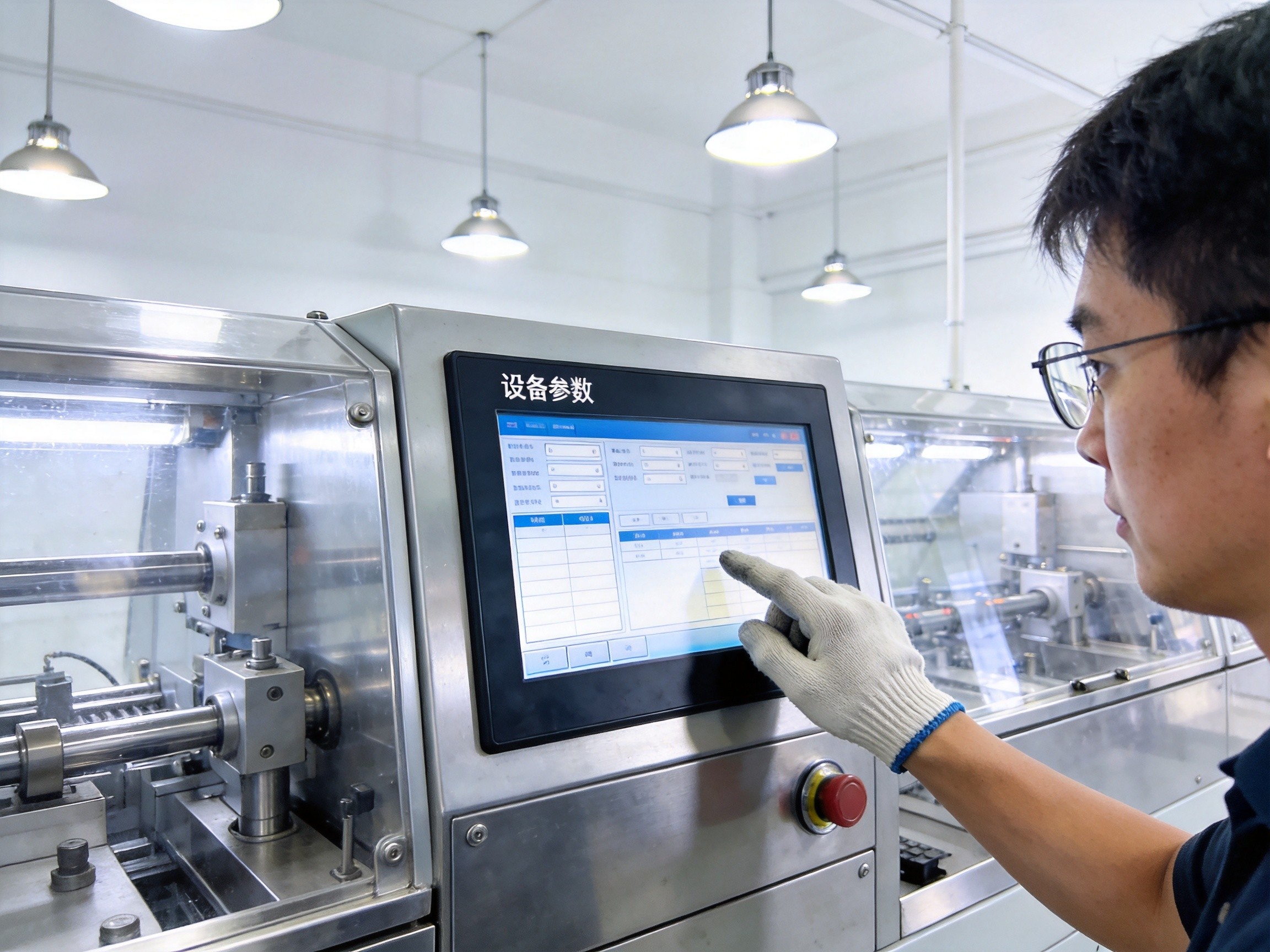 工业触摸屏 - 精密加工车间中工业触摸屏的手套触控操作 工业触摸屏 - 精密加工车间中工业触摸屏的手套触控操作