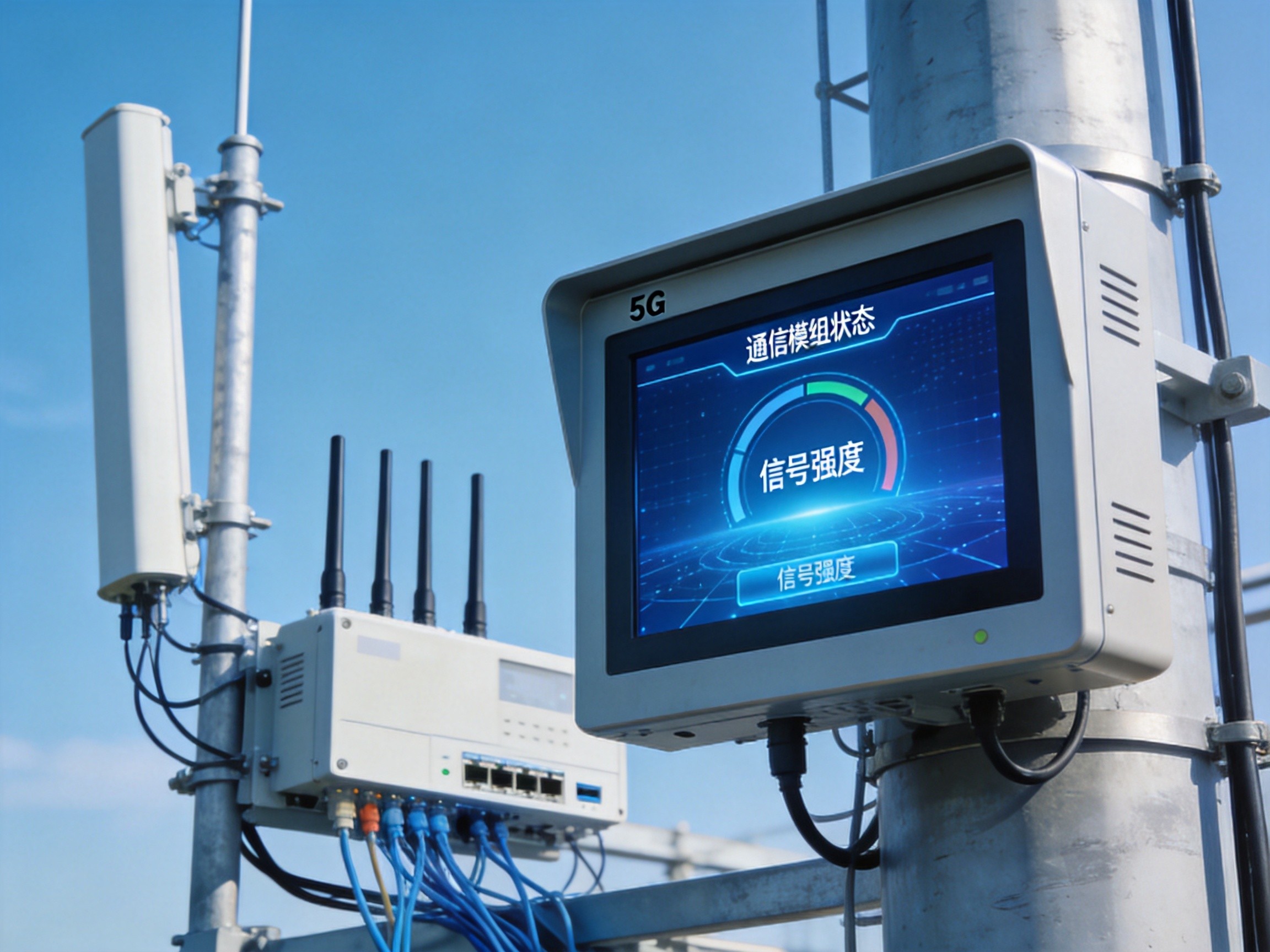 工业触摸显示器 - 5G基站旁工业触摸显示器的通信模组运行状态 工业触摸显示器 - 5G基站旁工业触摸显示器的通信模组运行状态