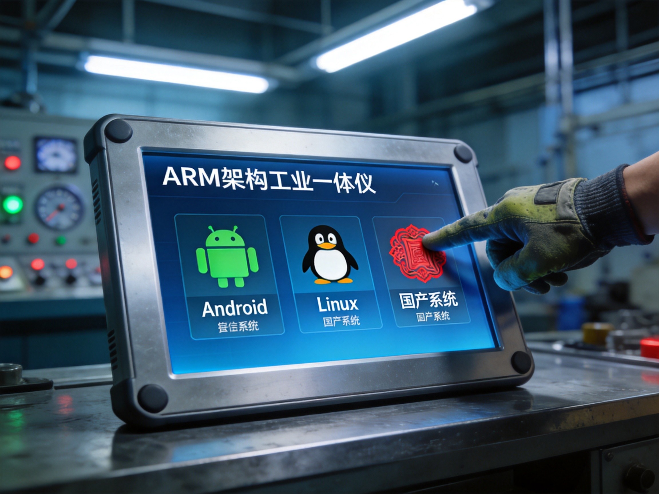 ARM架构工控一体机多系统兼容 ARM架构工控终端多系统切换界面展示