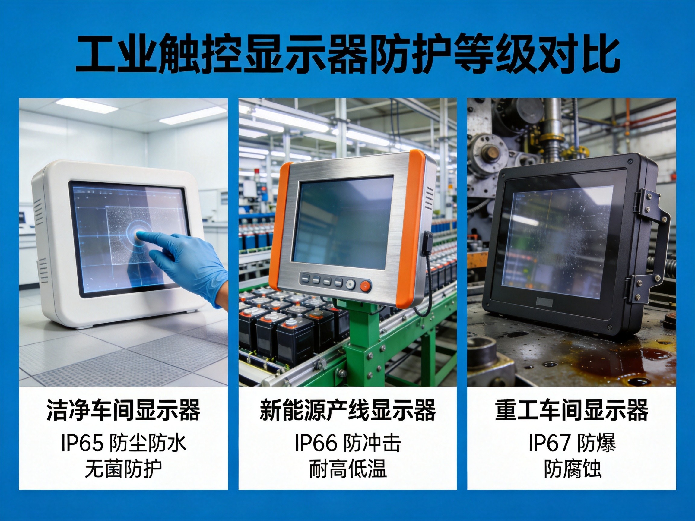 工业显示终端跨场景适配方案 不同制造场景中工业显示终端选型对比展示