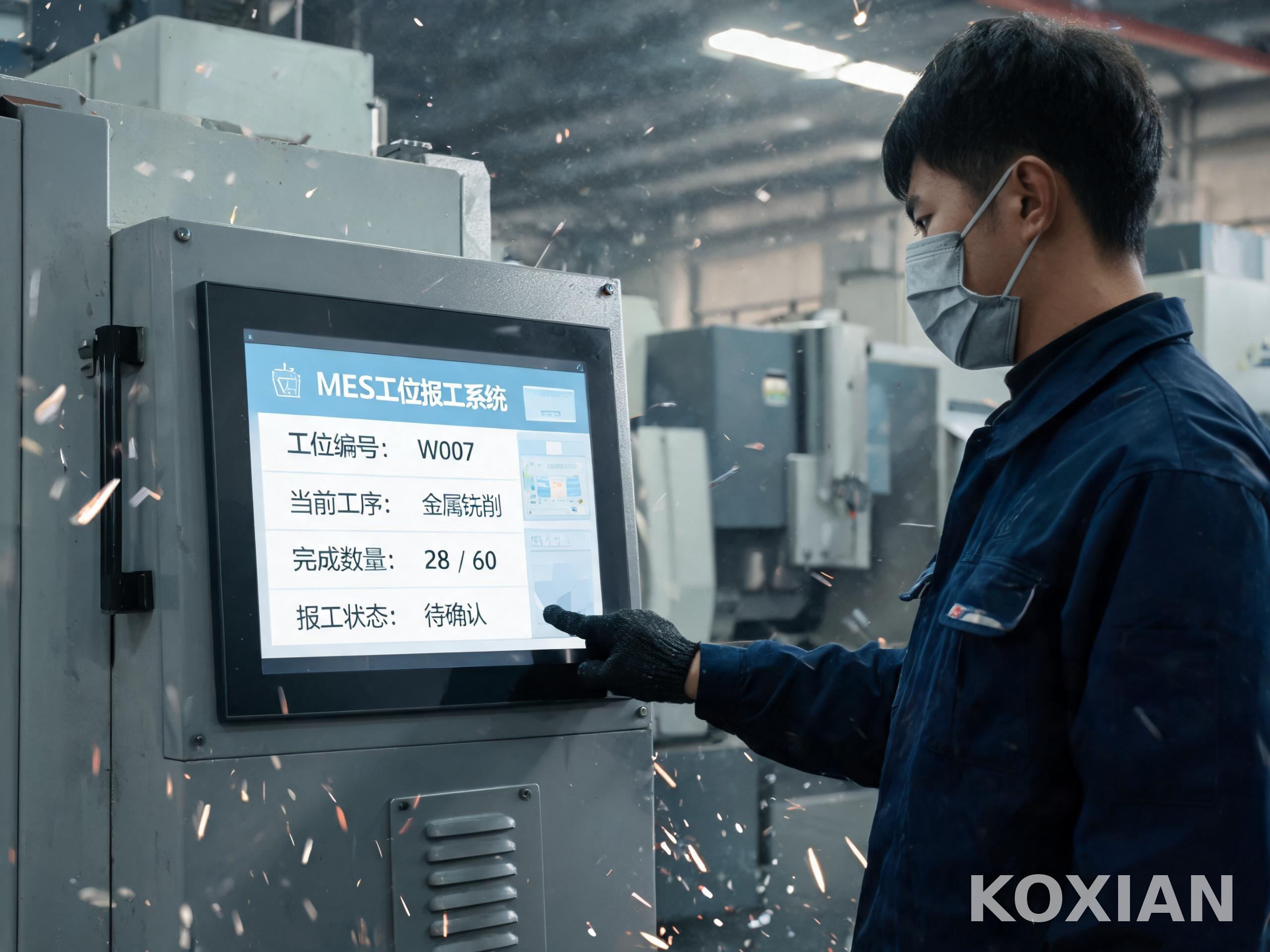 粉尘车间车间工位机部署实景 粉尘车间嵌入式工业一体机实景