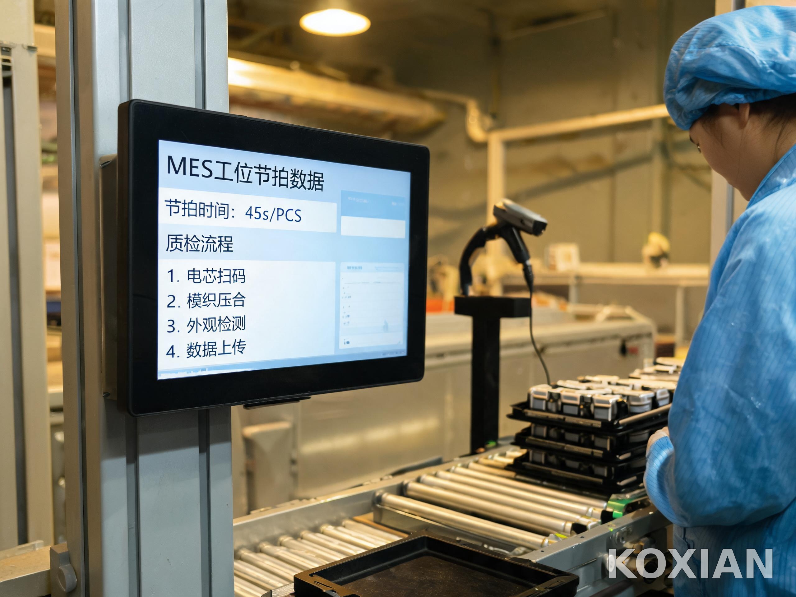 锂电模组车间 15.6 寸工控一体机壁挂部署 锂电模组车间 15.6 寸工控一体机壁挂部署