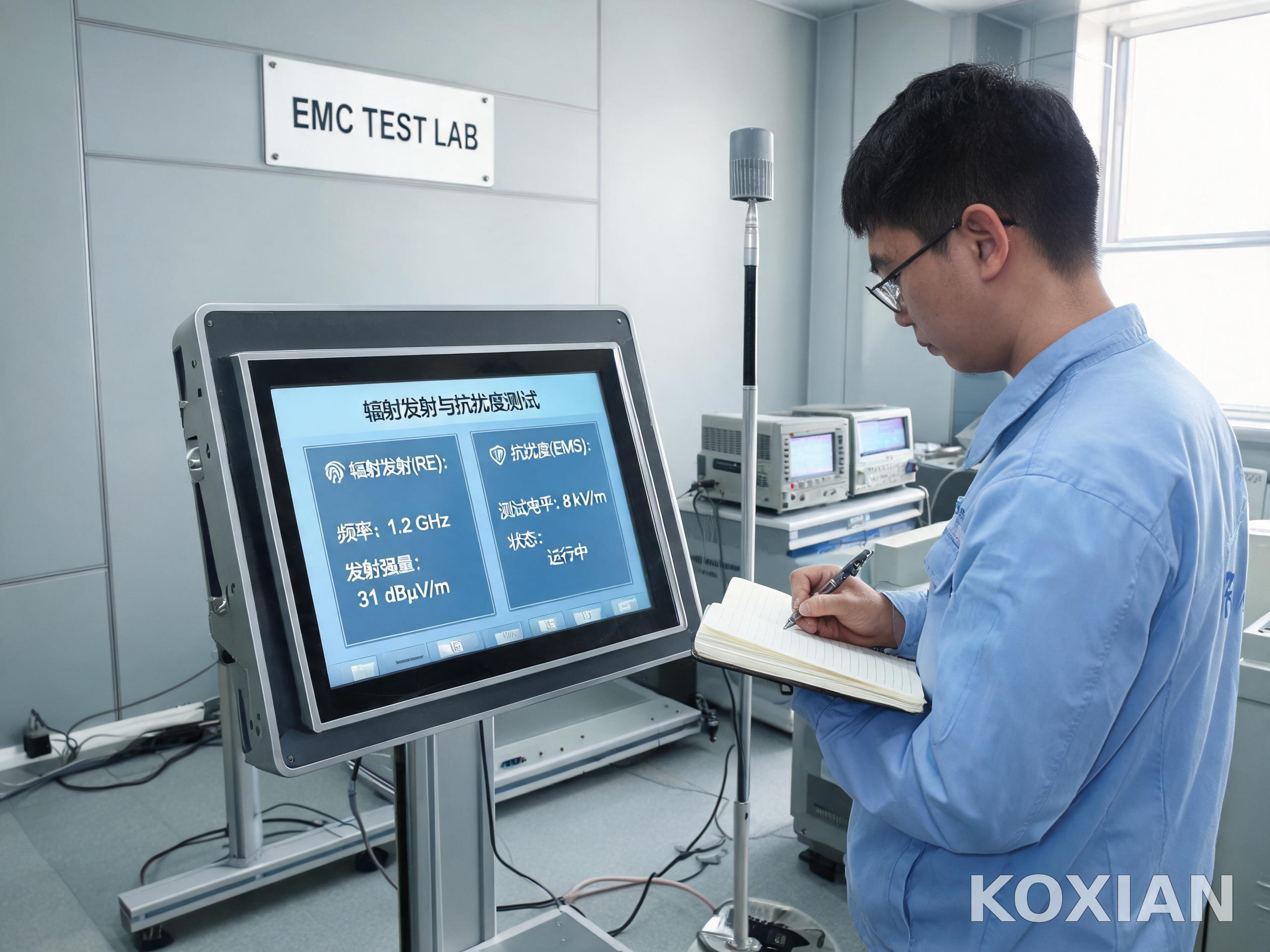 工控顯示終端在電磁兼容測試實驗室中的抗擾度驗證場景