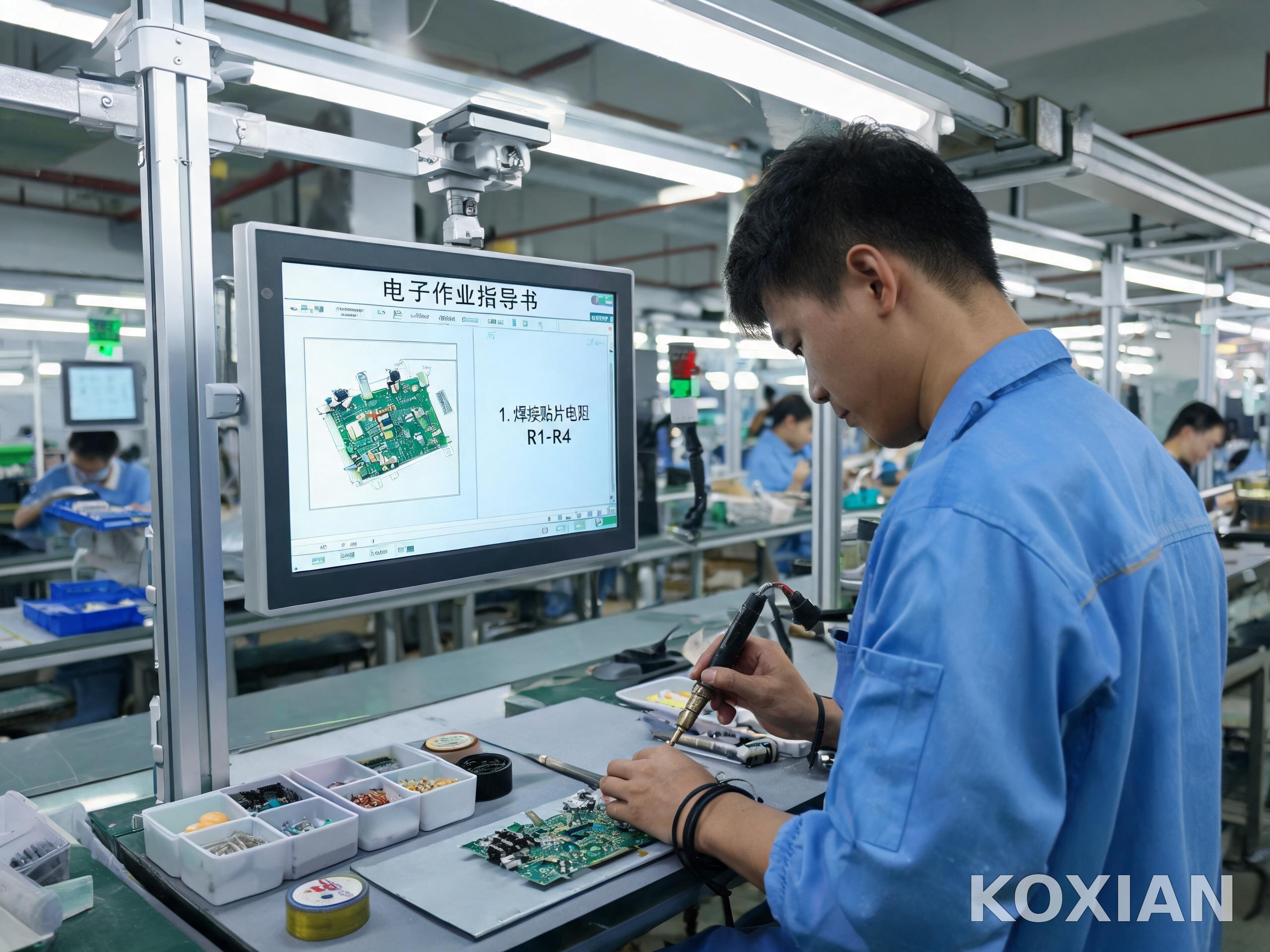 装配工位悬臂安装 装配流水线悬臂安装终端显示电子作业指导书