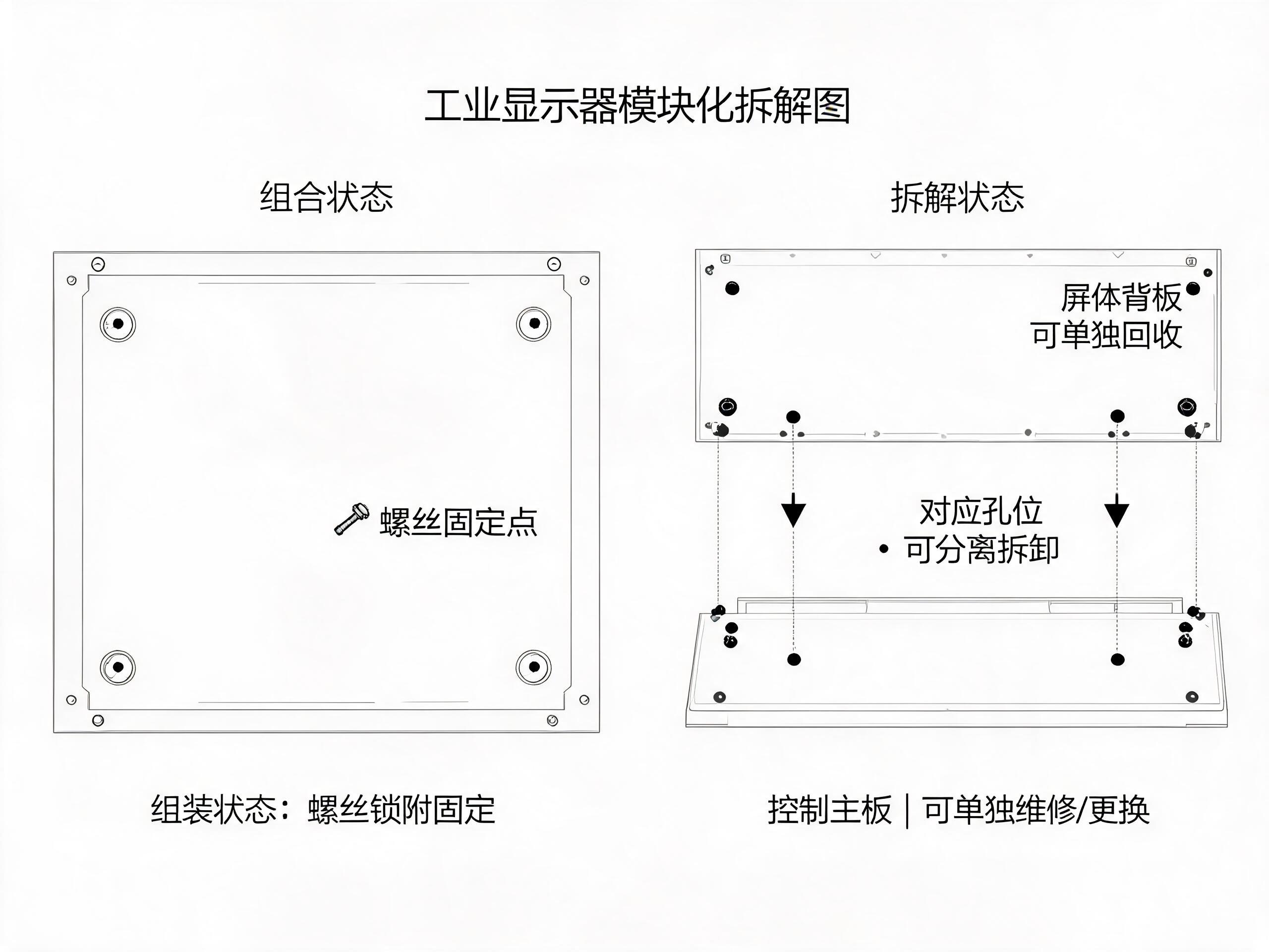 13.3寸工业显示器可拆解模块化结构便于回收维修 13.3寸工业显示器可拆解模块化结构便于回收维修