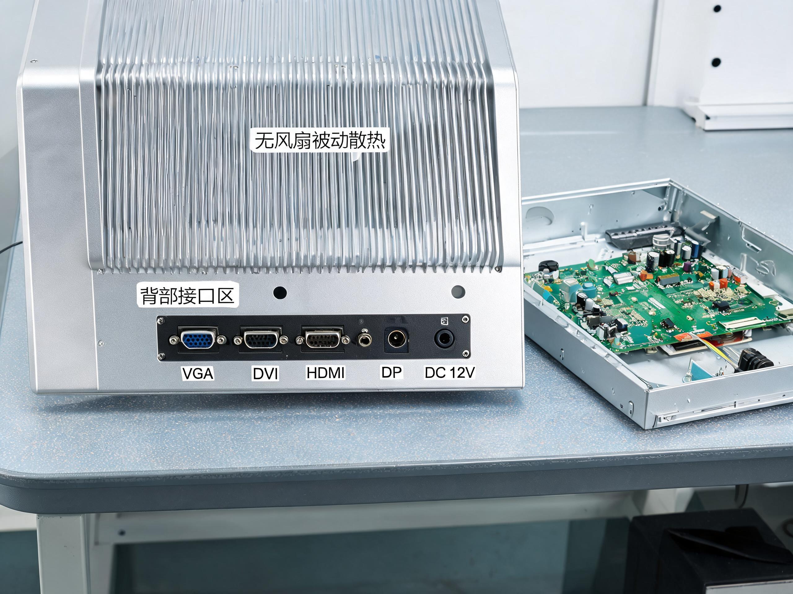 全铝合金一体成型背板与散热鳍片结构的10.4寸工业触摸显示器 全铝合金一体成型背板与散热鳍片结构的10.4寸工业触摸显示器