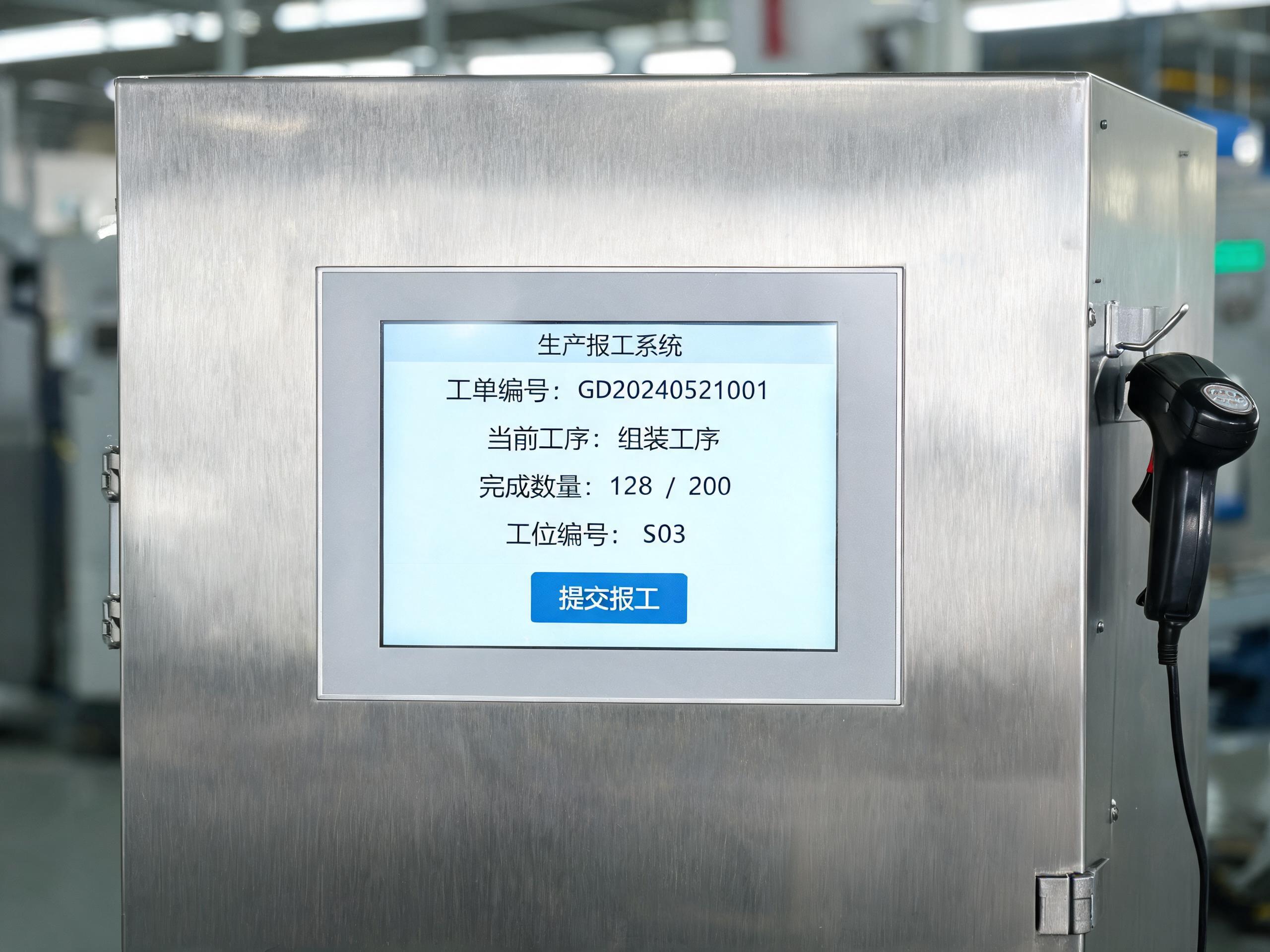 一体工控机嵌入式安装在不锈钢控制柜面板上的纯平电容触控界面 一体工控机嵌入式安装在不锈钢控制柜面板上的纯平电容触控界面