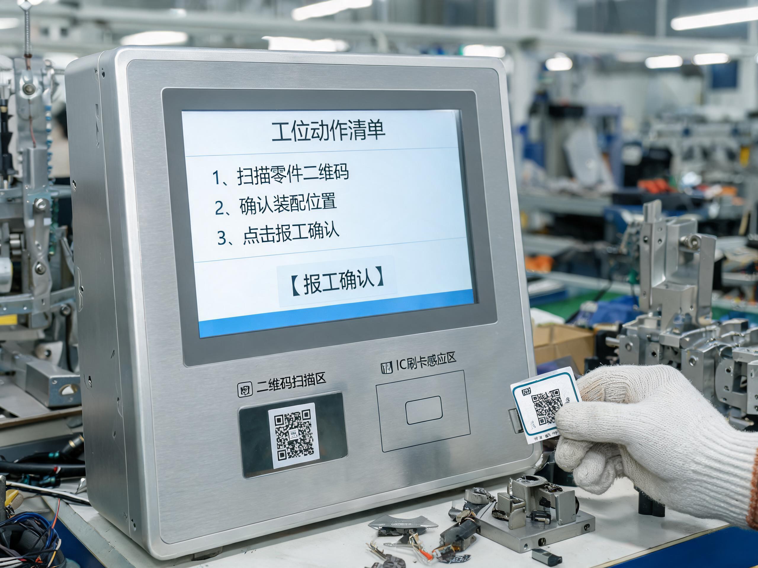 工控一体机生产选型依据工位动作清单确定扫码与刷卡识别模块 工控一体机生产选型依据工位动作清单确定扫码与刷卡识别模块