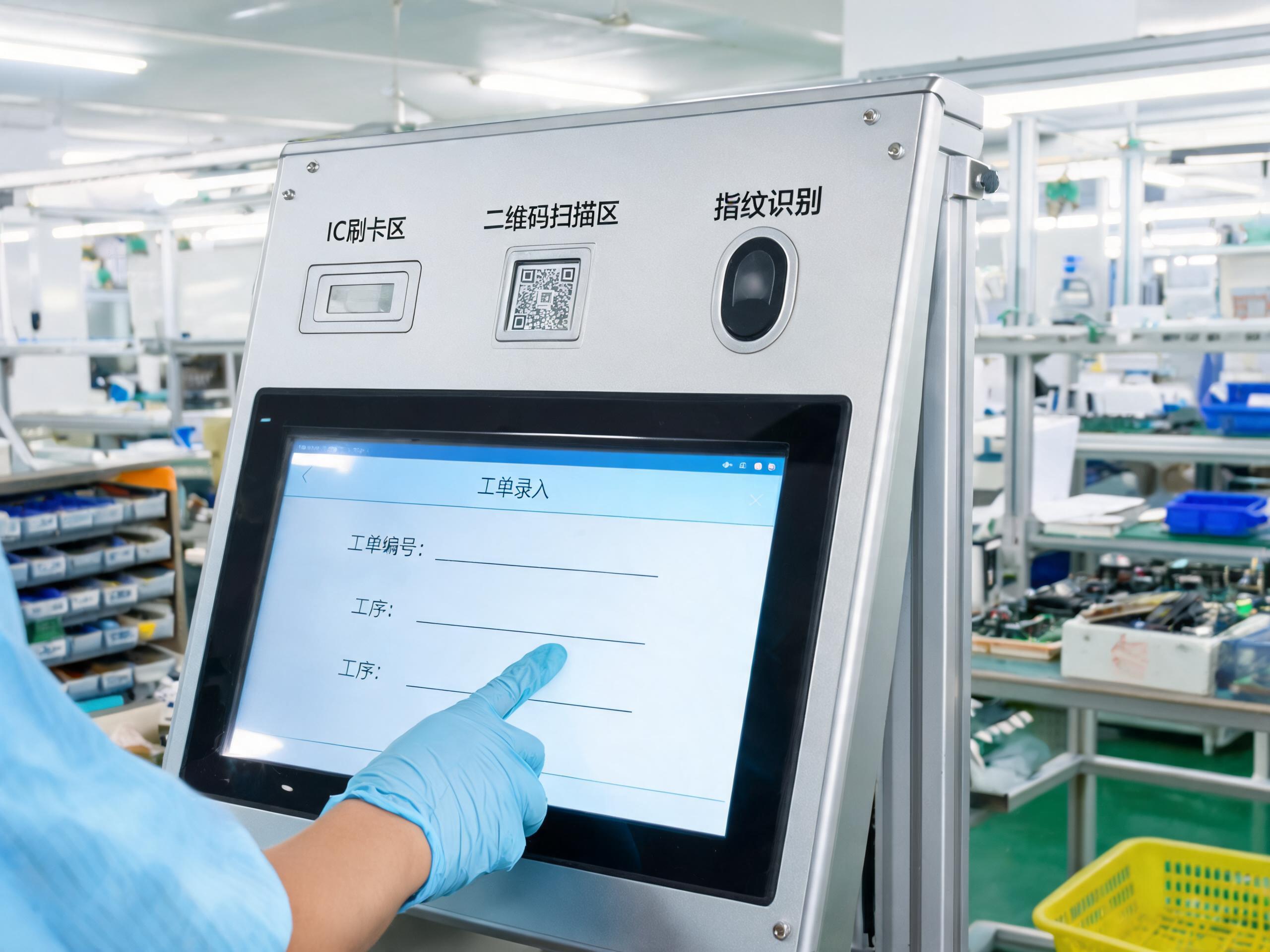 工业一体机定制前置模块位集成刷卡扫码指纹识别用于MES工位报工 工业一体机定制前置模块位集成刷卡扫码指纹识别用于MES工位报工