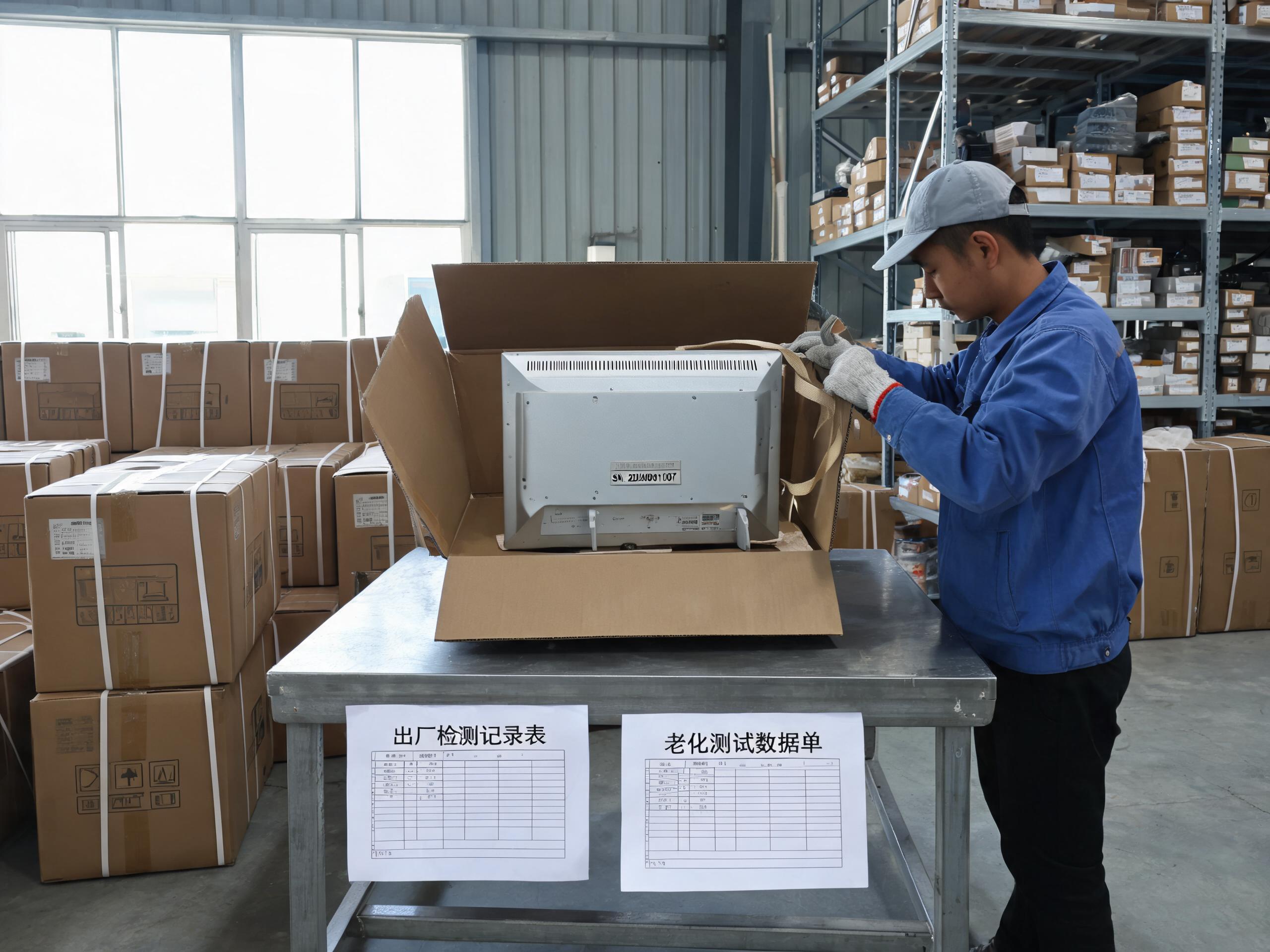 出厂老化记录与序列号能对上,才具备回溯条件 工控一体机厂商成品在车间验收区拆箱核对出厂检测记录与序列号