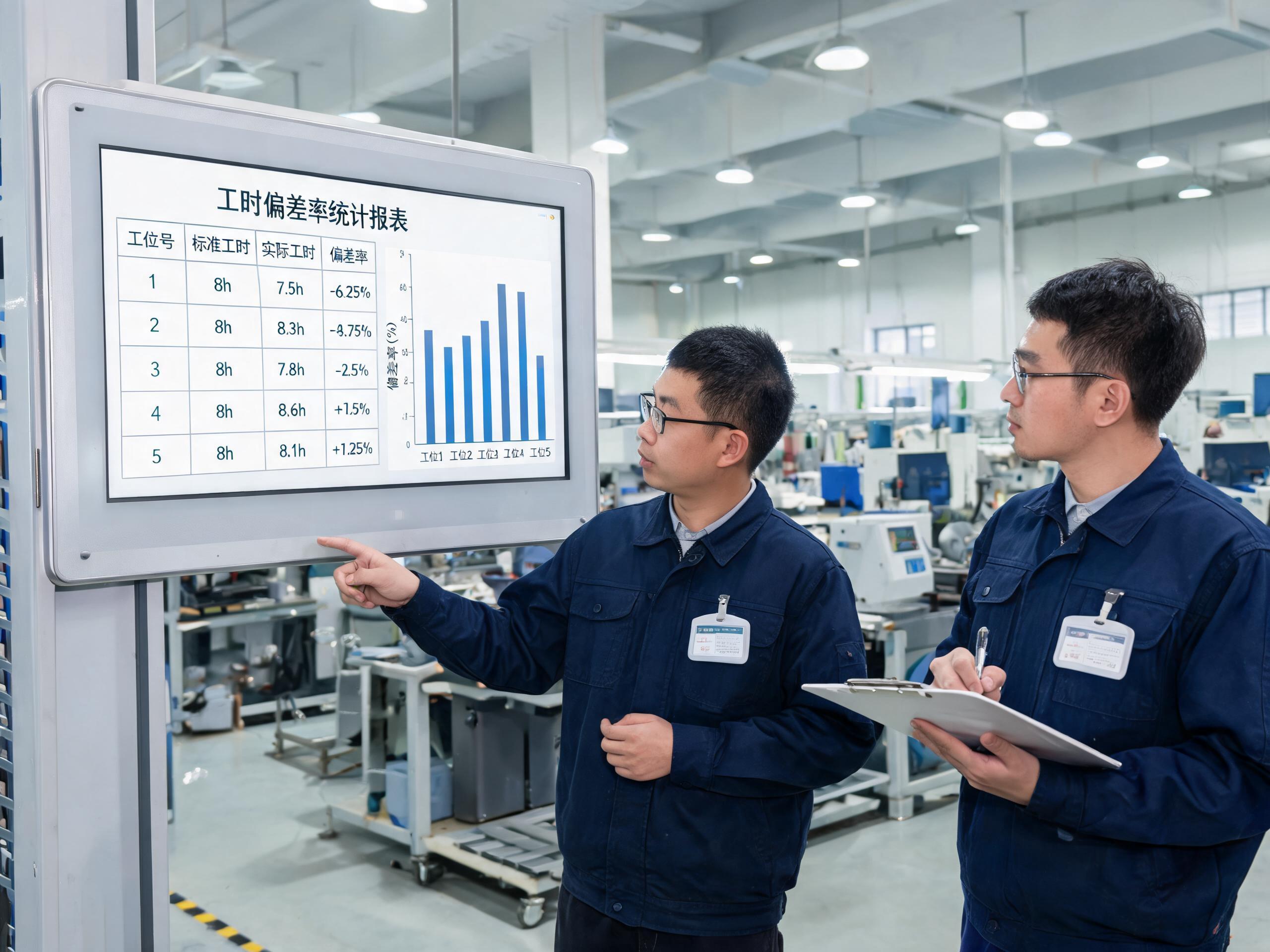 工程师依据工时偏差率数据评估MES工位一体机选型判据