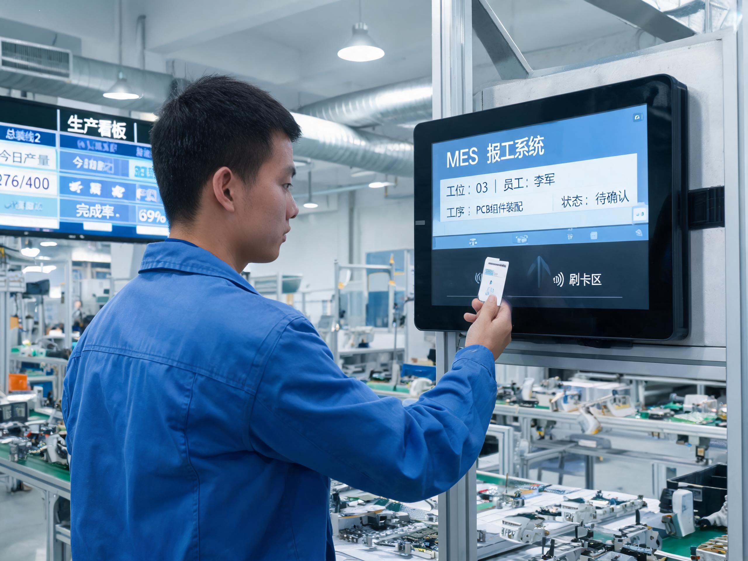前置刷卡报工 MES工位终端一体机前置刷卡模块报工现场