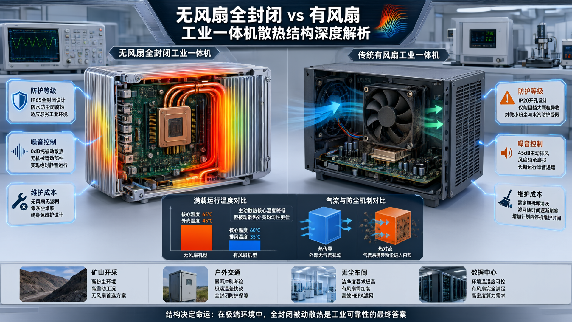 工业一体电脑散热设计对比 工业一体电脑散热设计对比