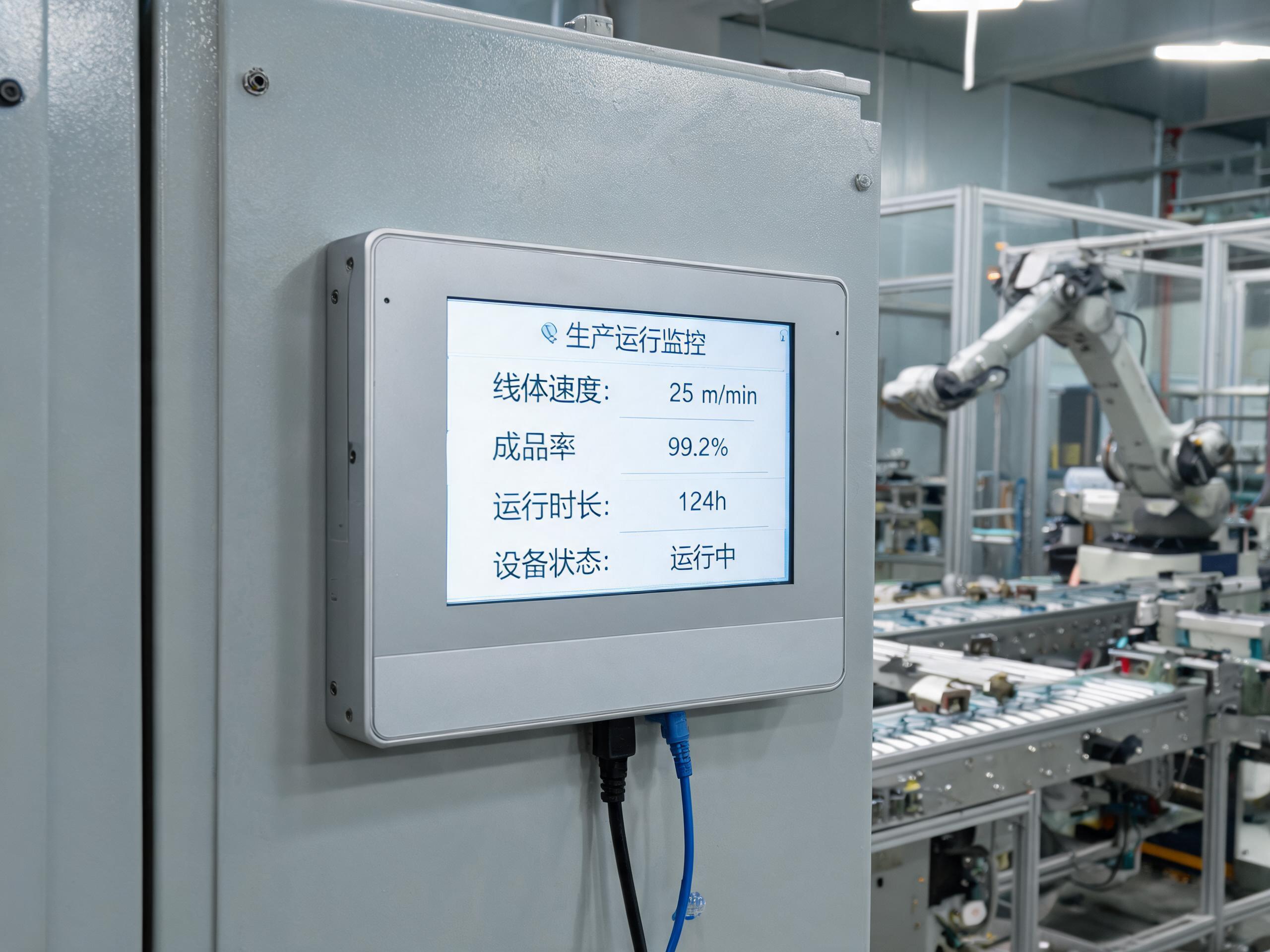 工控平板一体机 产线控制柜一体化安装场景