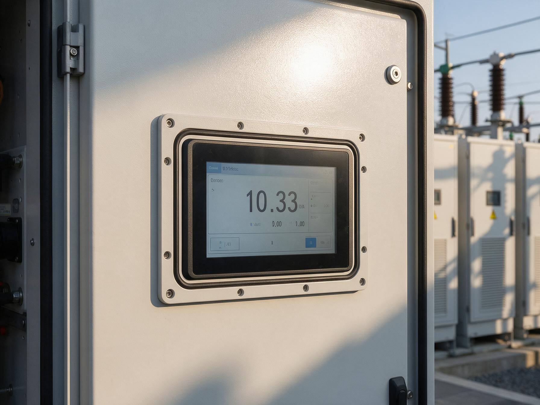 储能柜柜门上嵌入式安装的10.1寸工业显示器
