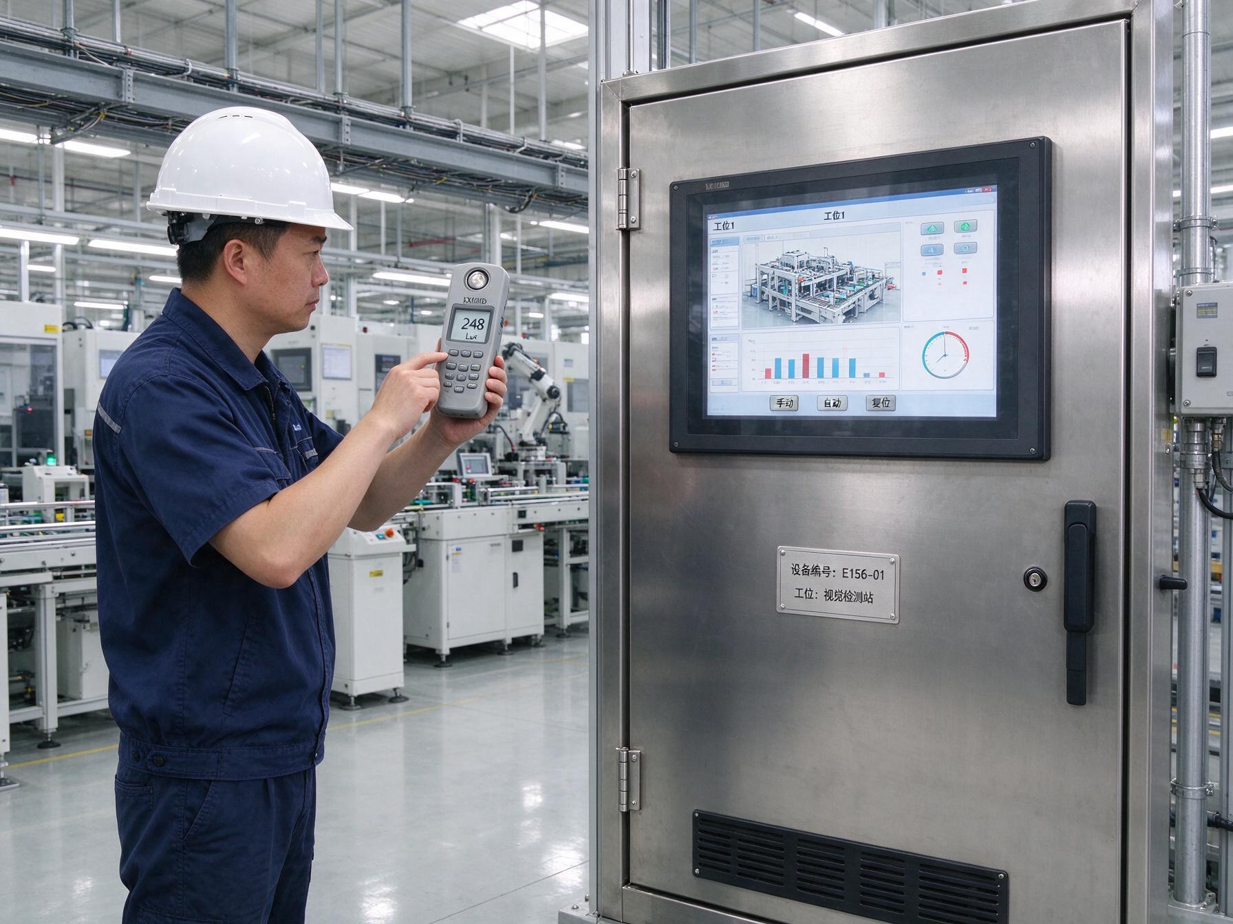 15.6工業顯示器點位勘查與照度分級現場