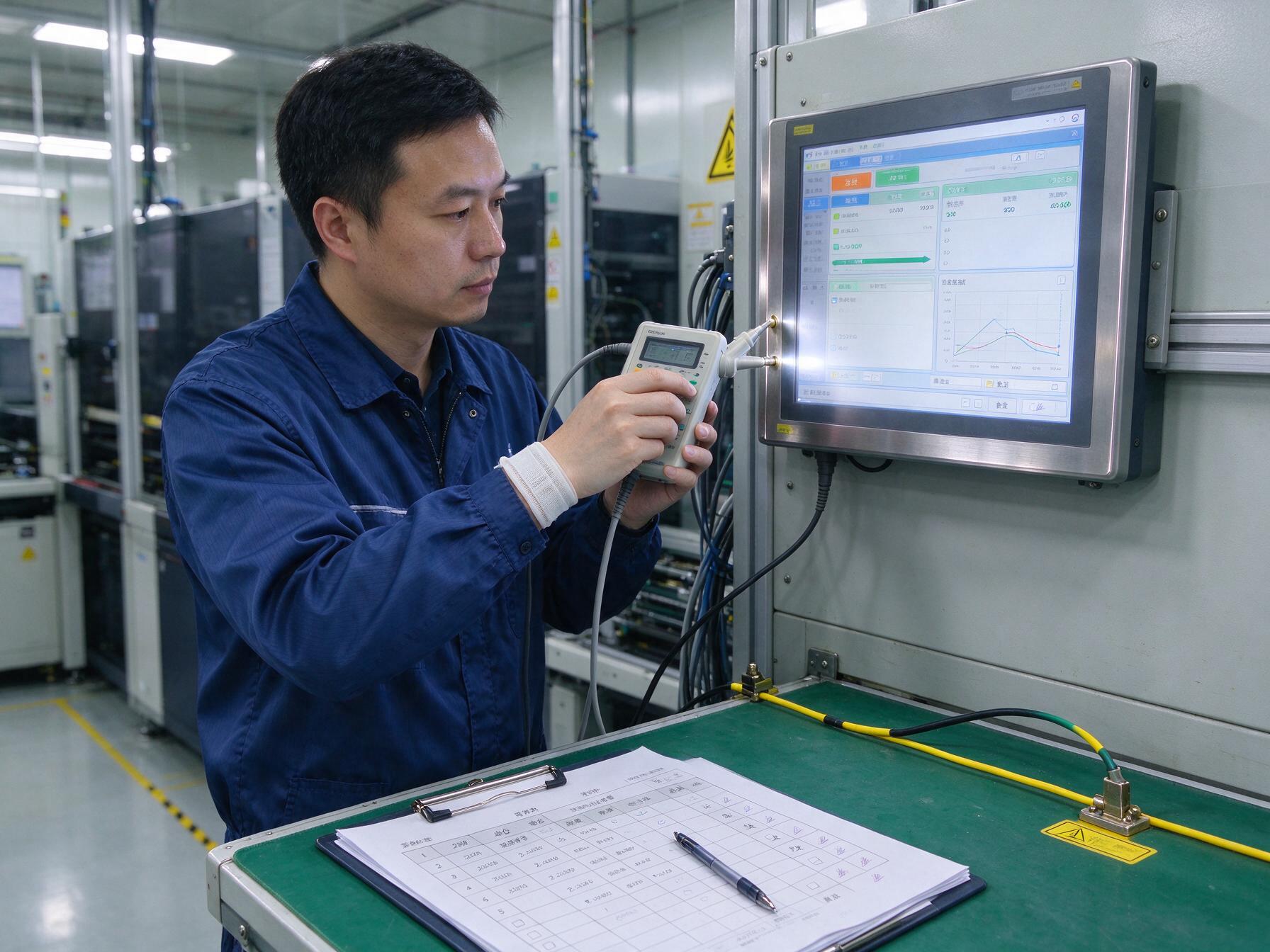 静电压验收与运维台账 15.6工业显示器上线验收的静电压点位测试
